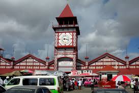 The Stabroek Market in the City of Georgetown, Guyana, South America. The market was designed and constructed by the Edgemoor Iron Company of Delaware, USA over the period 1880-1881. It's a famous zone where the Gospel is being preached for decades.